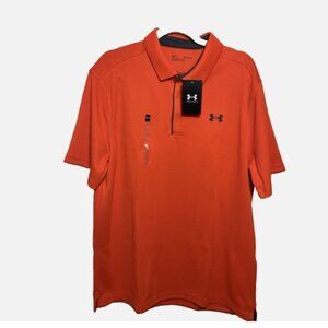 Under Armour Men's UA Tech Performance Loose-Fit Orange Golf Polo Shirt XL